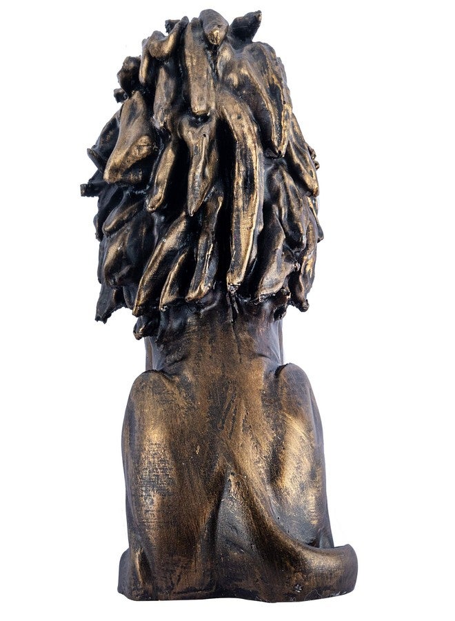 DEQUERA Lion Statue Figurine Idol for Home Decoration, Color : (Golden) - Image 5